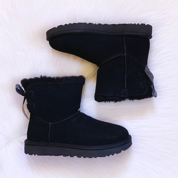 UGG Mini Continuity Bow Boots In Black - Picture 6 of 8